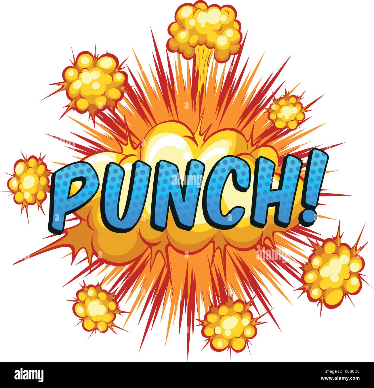 Word 'punch' with cloud explosion background Stock Vector Image & Art