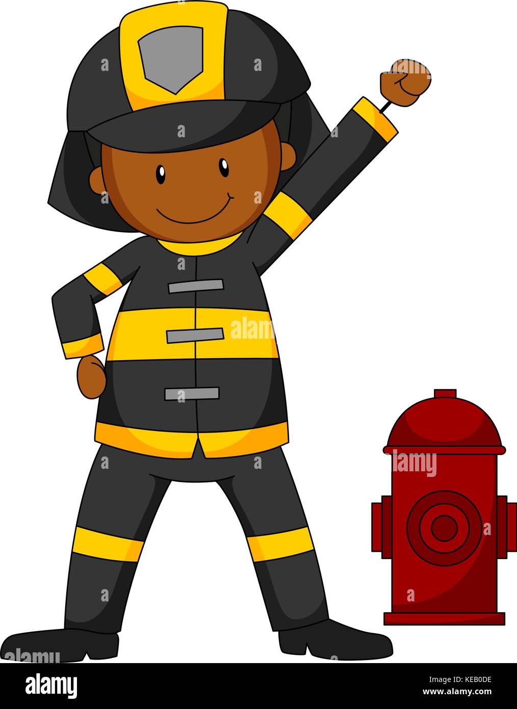 Firefighter картинка для детей vector stock