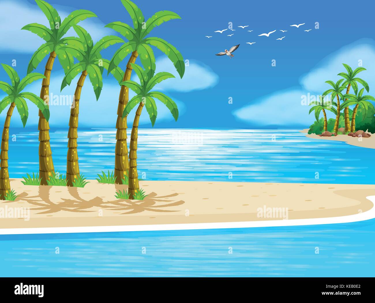 Illustration of a beautiful beach view Stock Vector Image & Art Alamy