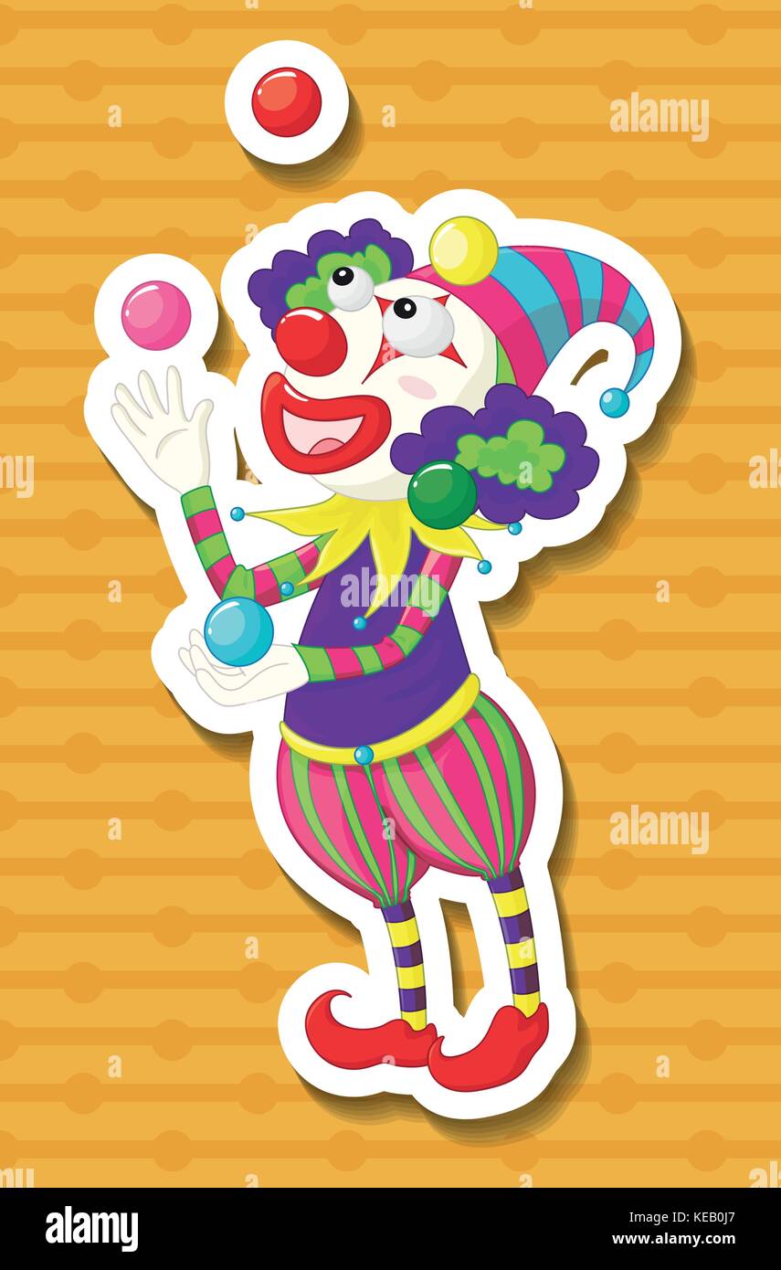 Clown juggling balls with yellow background Stock Vector Image & Art ...