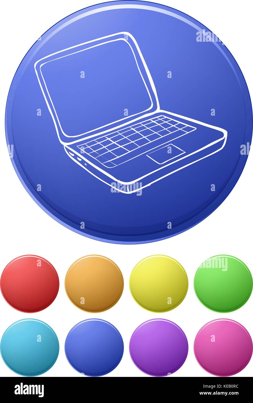 Illustration of different color computer icons Stock Vector Image & Art ...