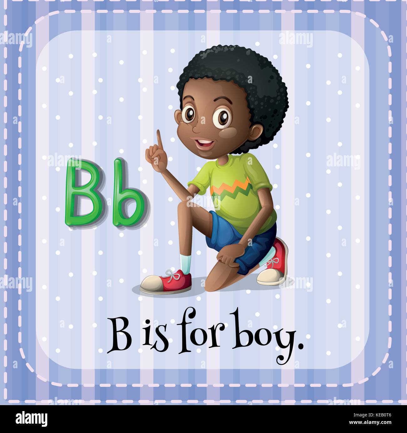 Flashcard letter B is for boy Stock Vector Image & Art Alamy