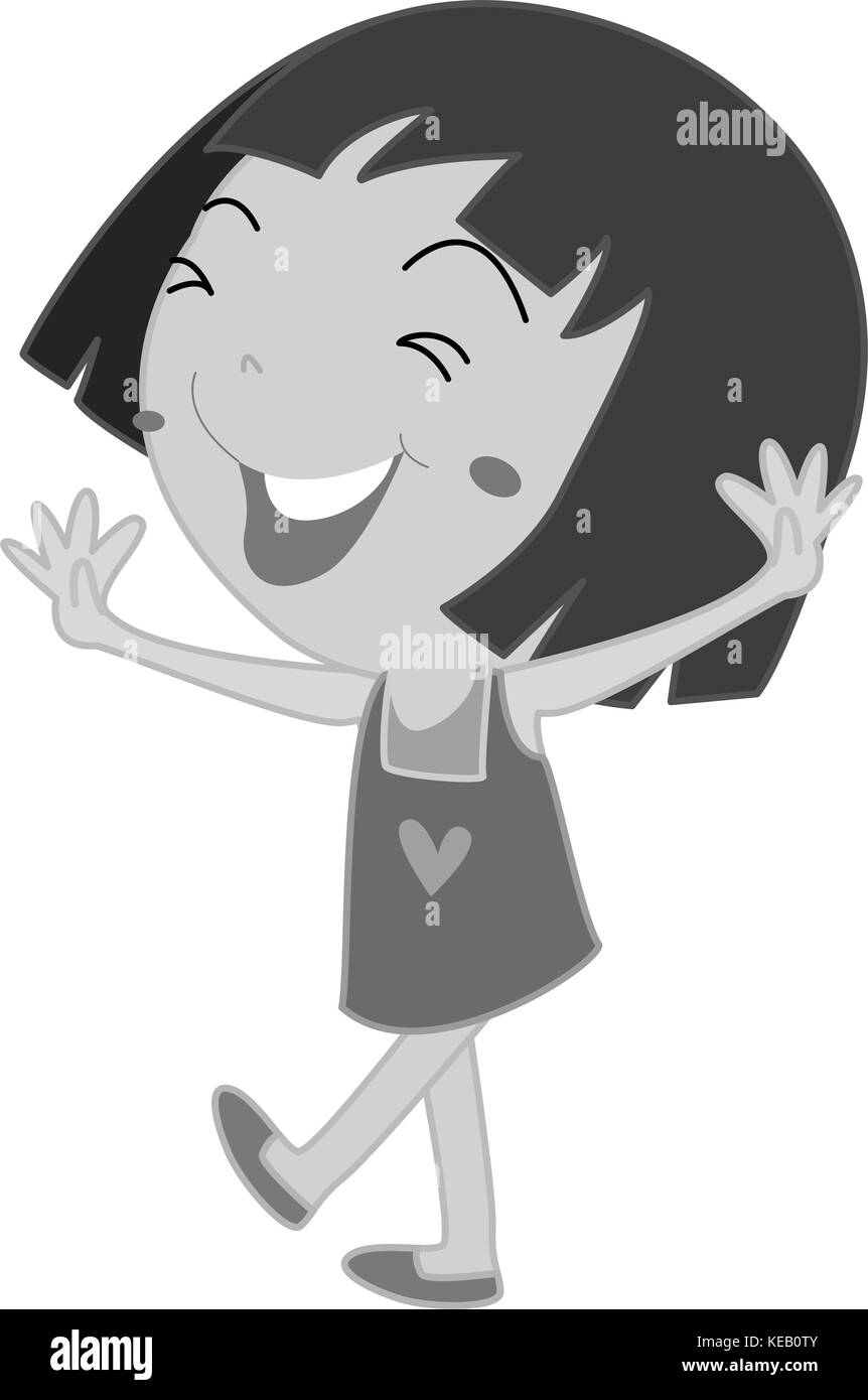 Happy girl standing alone in black and white Stock Vector Image & Art - Alamy Happy girl standing alone in black and white Stock Vector Image & Art - Alamy