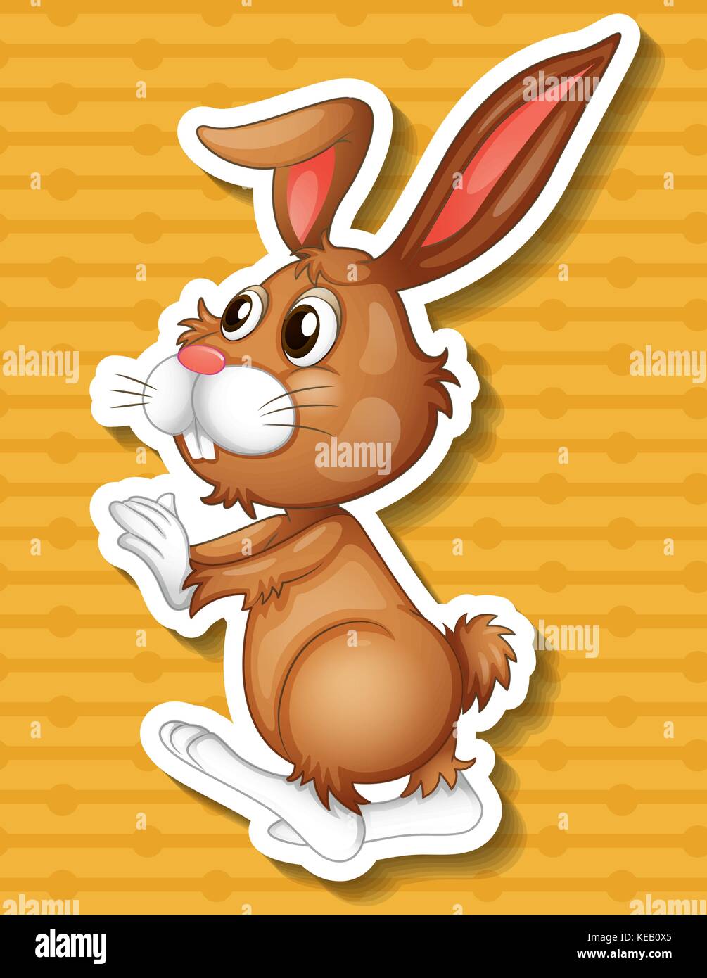 Close up happy rabbit with orange background Stock Vector Image & Art ...