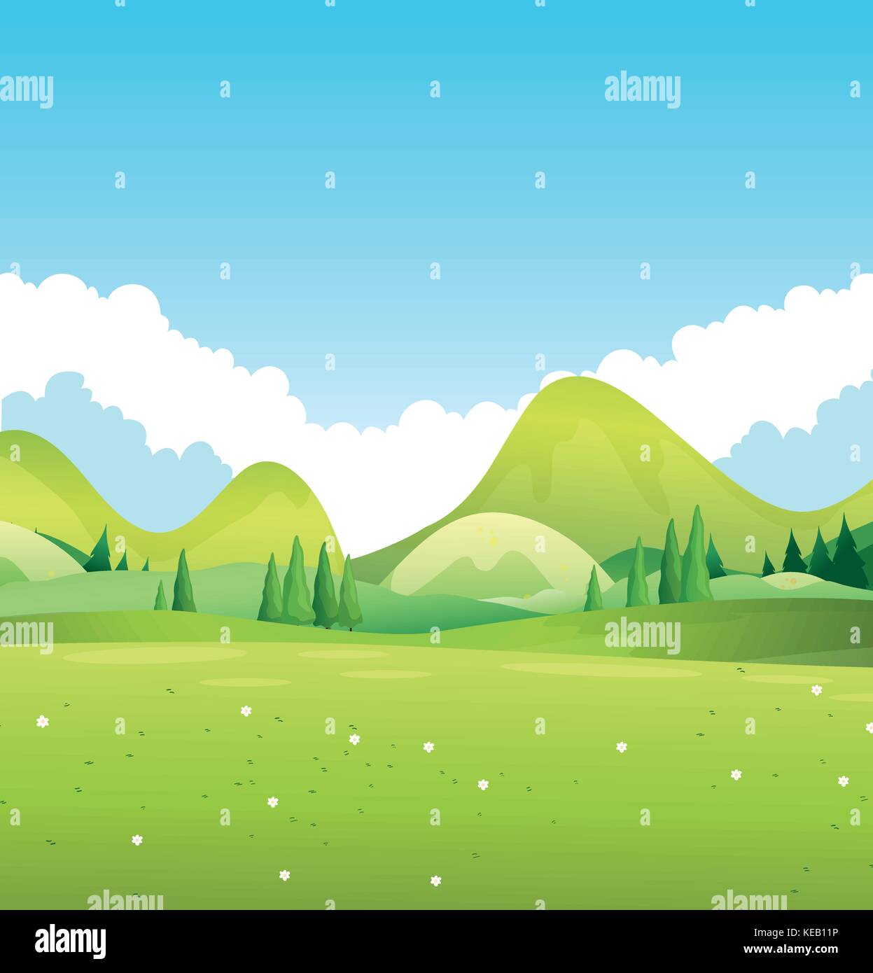 Scenery of green nature illustration Stock Vector Image & Art - Alamy