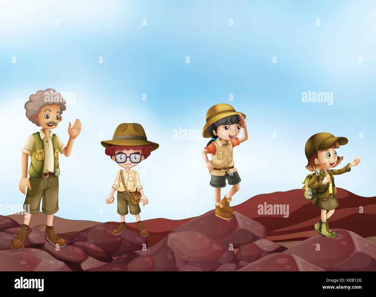 Illustration of many children in scout uniform Stock Vector Image & Art ...