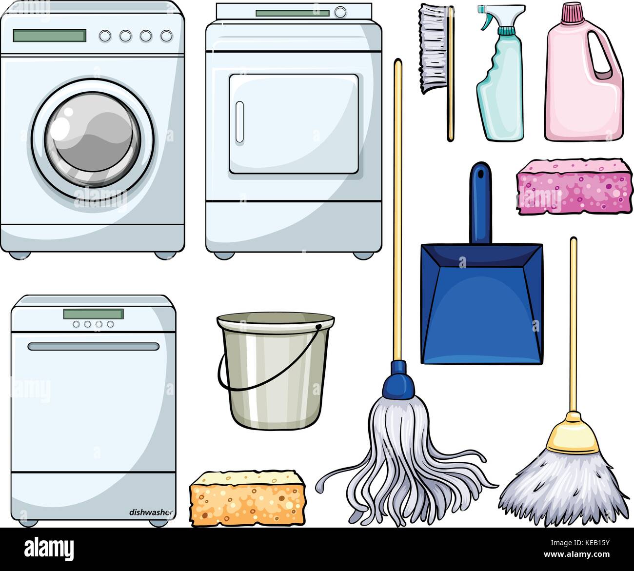 Different cleaning objects and machines Stock Vector Image & Art Alamy