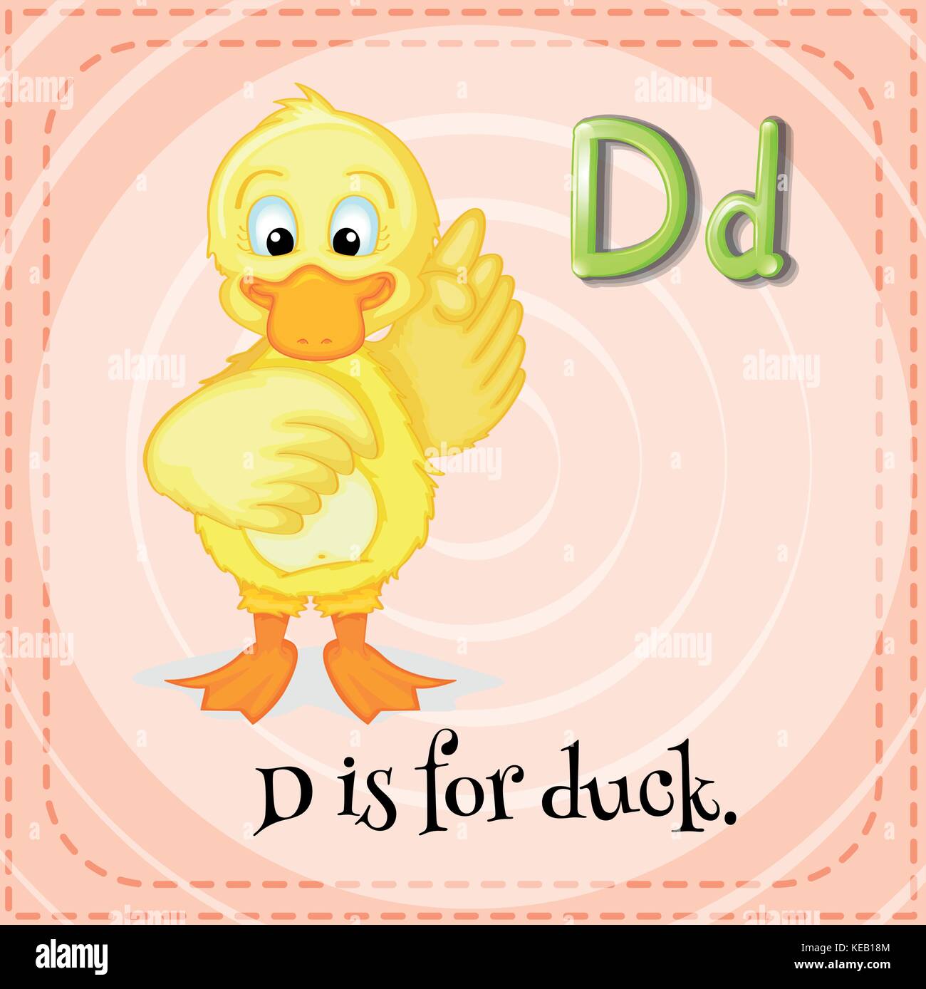 Flashcard letter D is for duck Stock Vector Image & Art Alamy