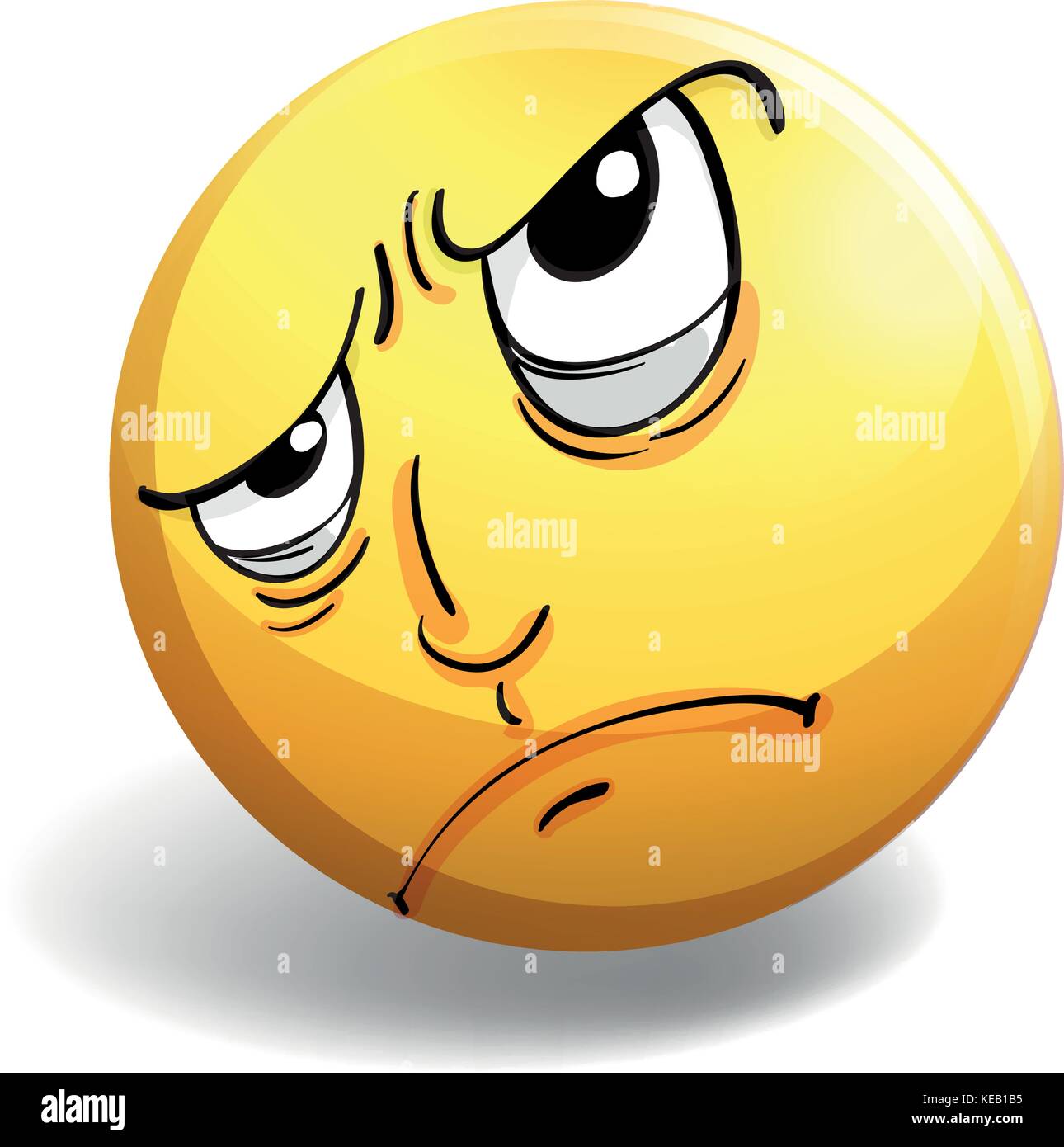 Yellow emoticon with an expression of unhappiness Stock Vector Image & Art  - Alamy
