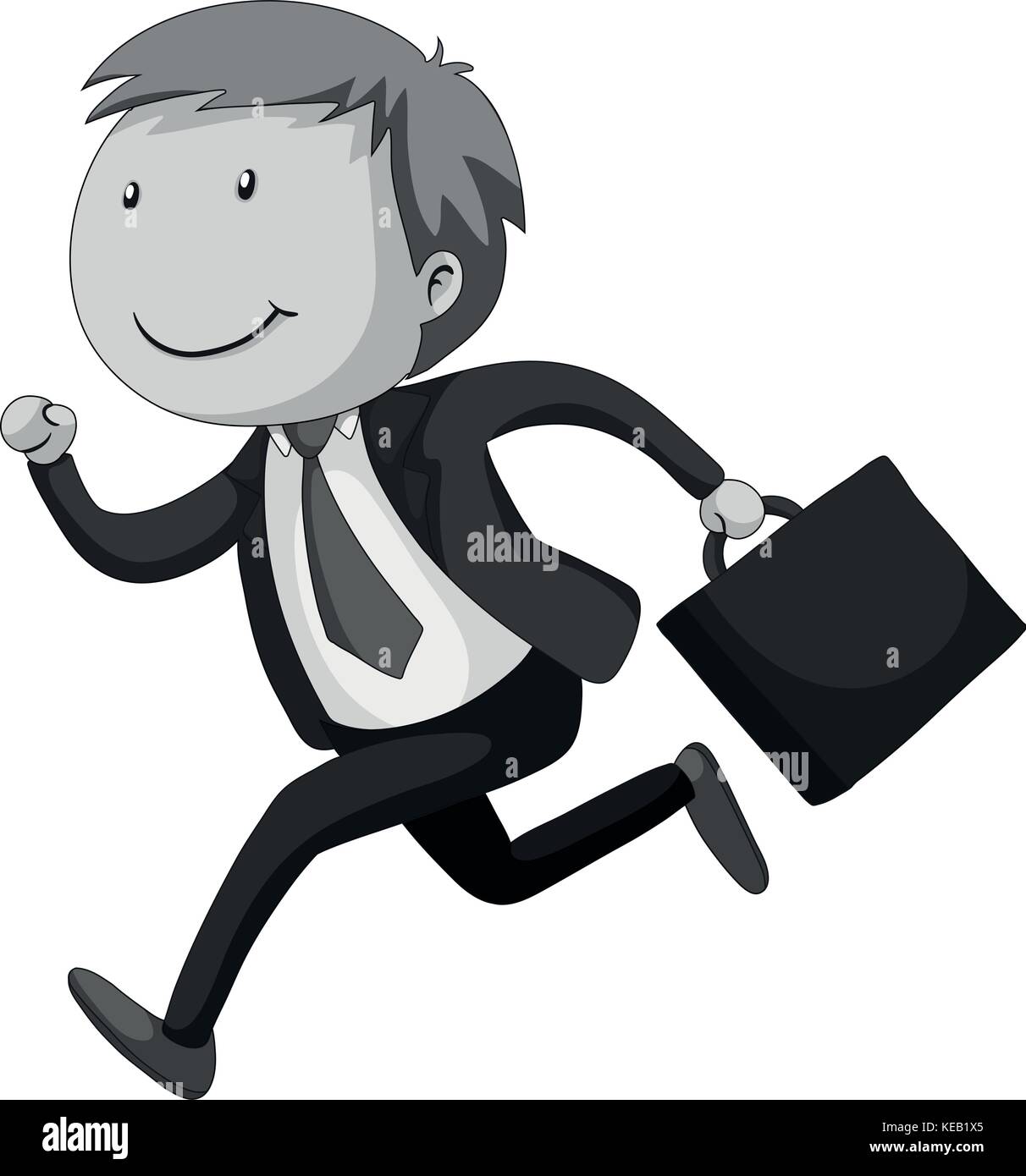 Happy businessman with a briefcase running Stock Vector Image & Art - Alamy