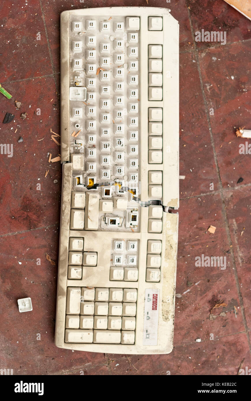 Old broken PC computer keyboards Stock Photo Alamy