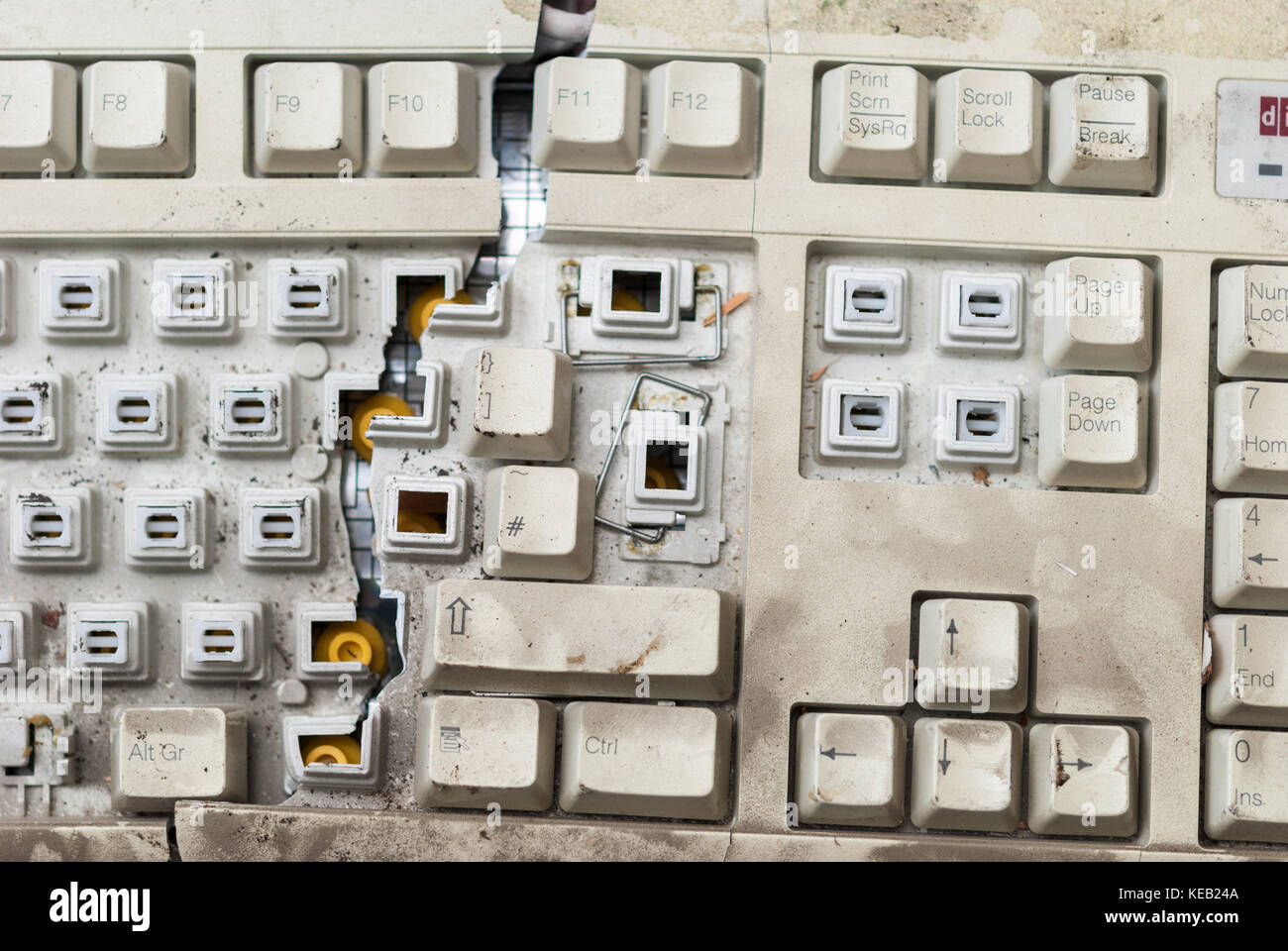 Old broken PC computer keyboards Stock Photo