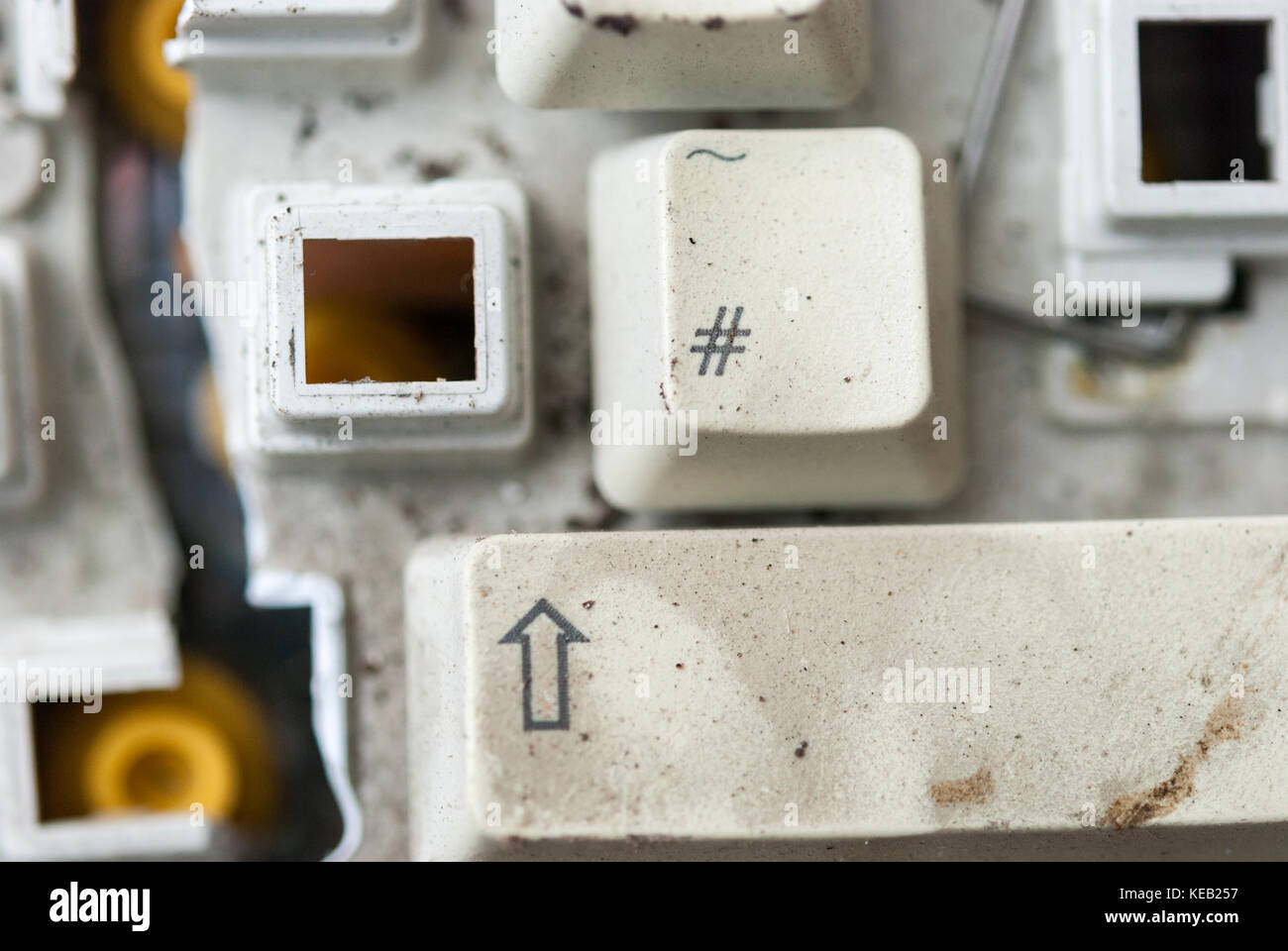 Old broken PC computer keyboards Stock Photo