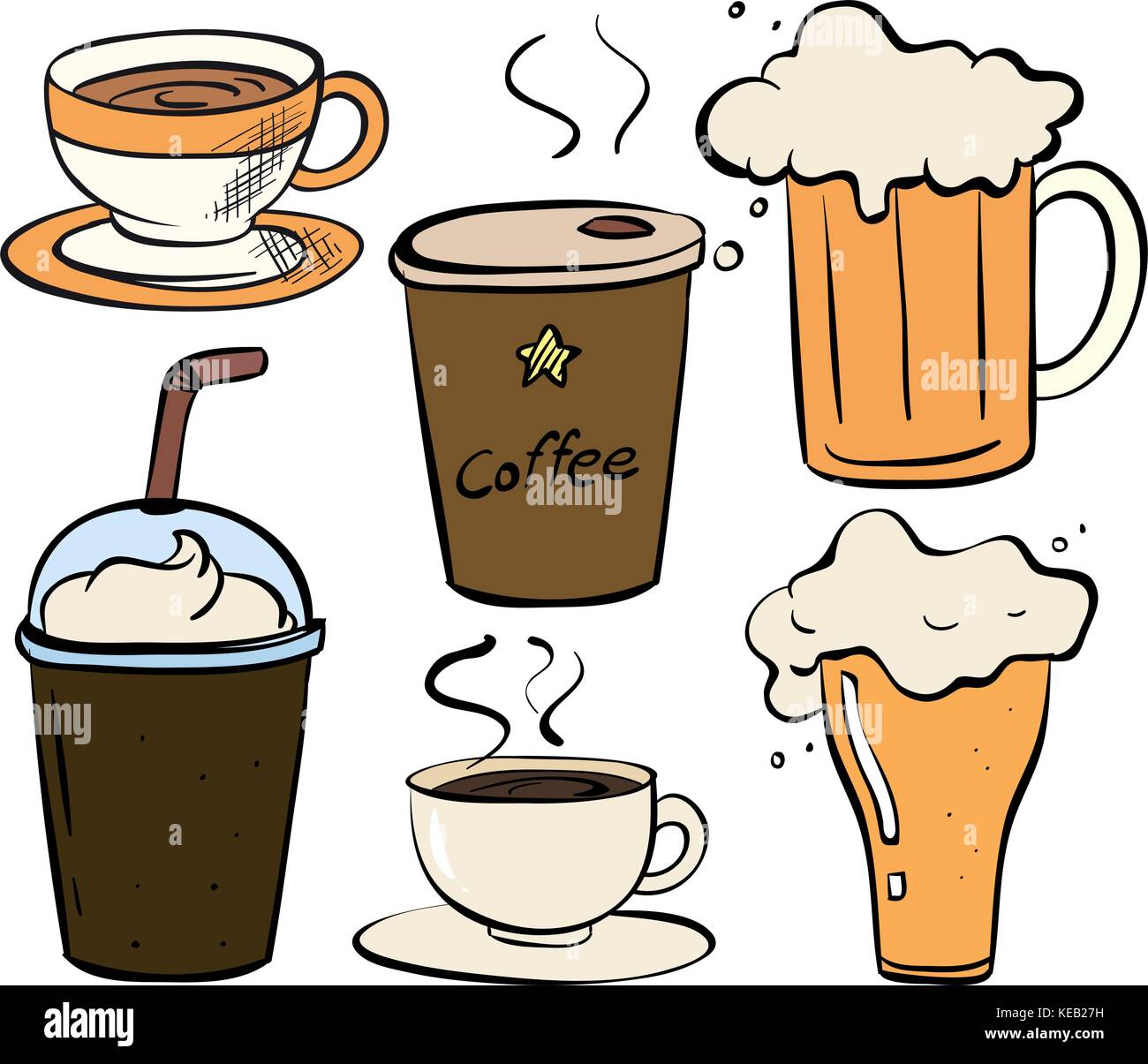 Different kind of drinks cold and hot Stock Vector Image & Art - Alamy