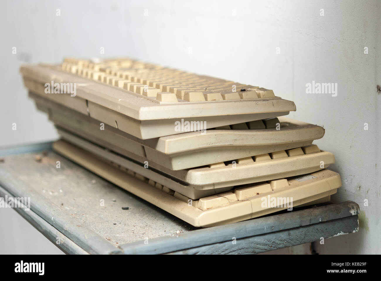 Old broken PC computer keyboards Stock Photo - Alamy