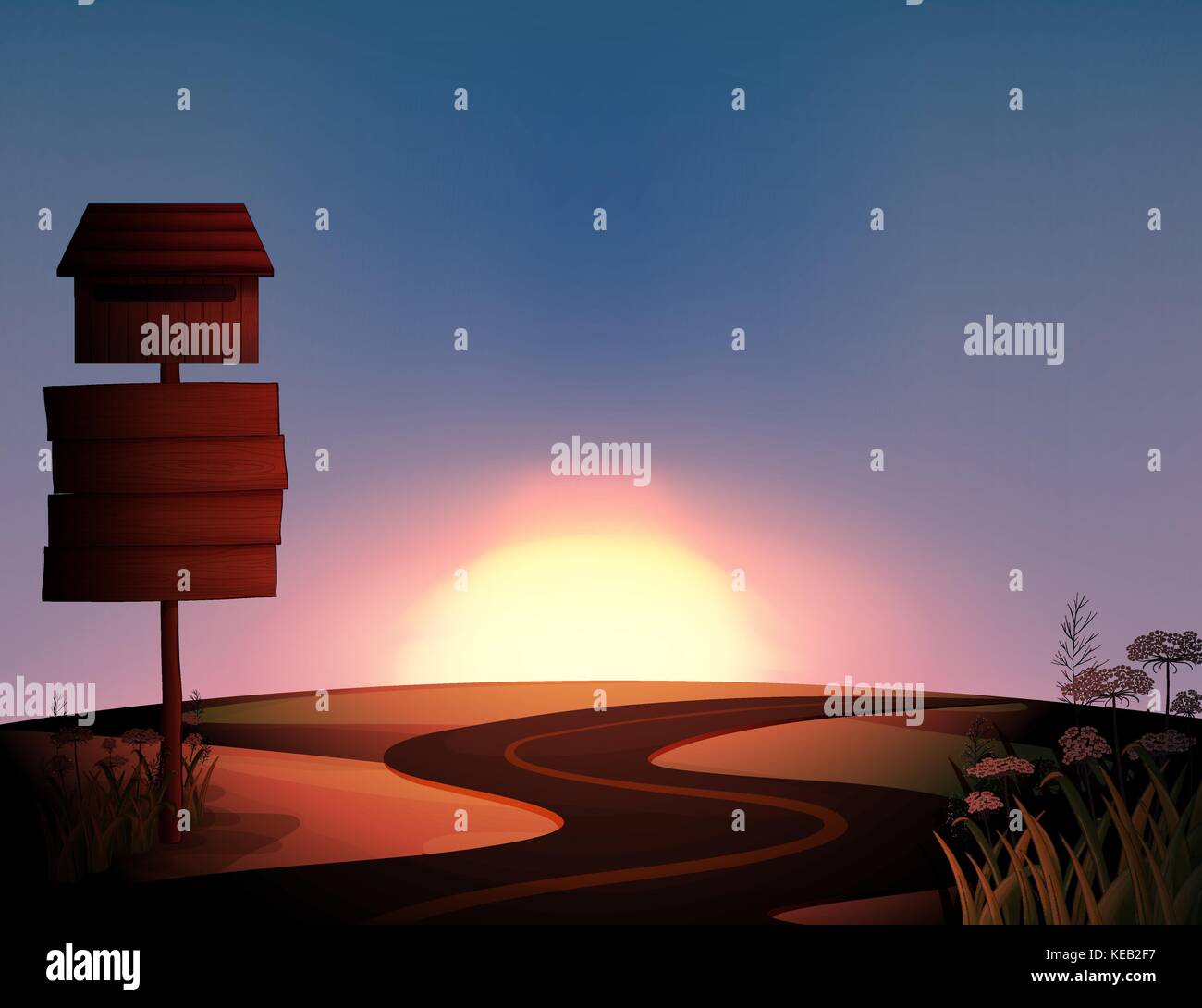 Sunset shadow view Stock Vector Images - Alamy