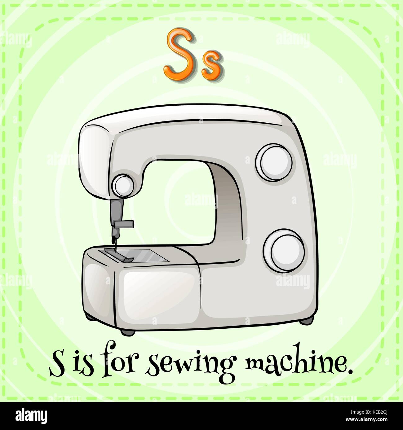 Flashcard letter S is for sewing machine Stock Vector Image & Art Alamy