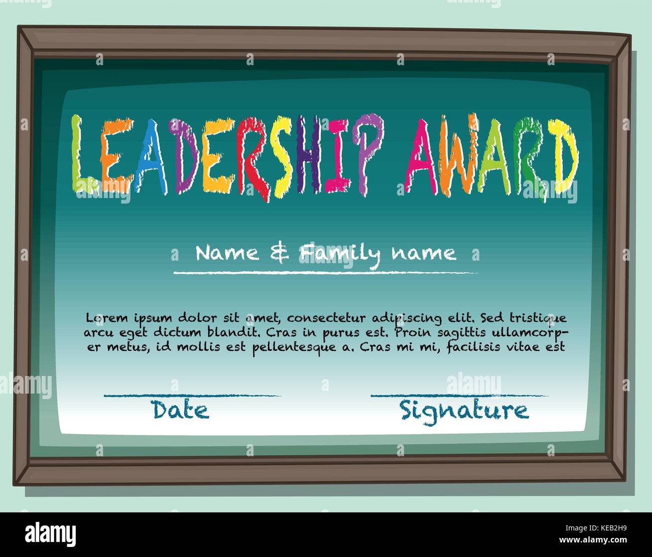 Certificate of leadership award in frame Stock Vector Image & Art For Leadership Award Certificate Template