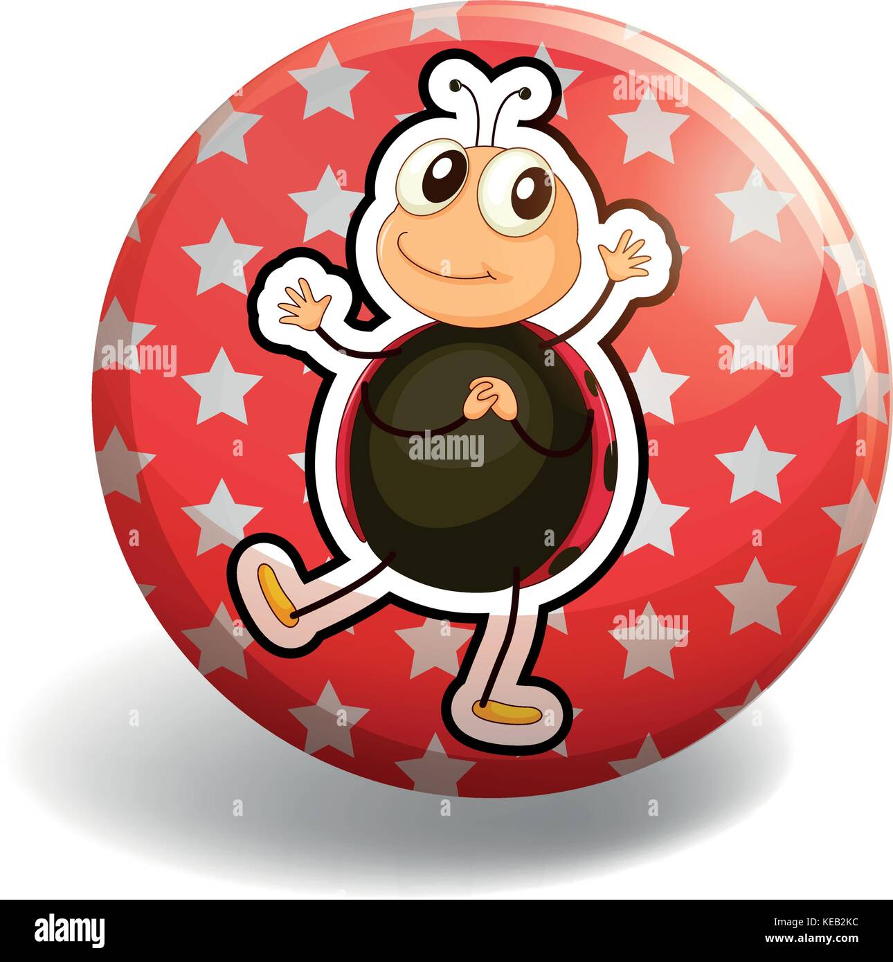 Round badge with beetle on star background Stock Vector Image & Art - Alamy