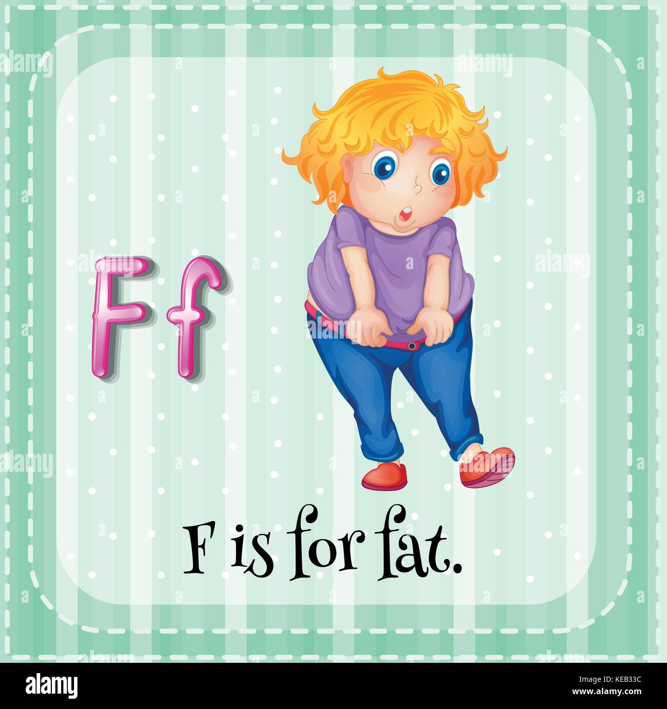 Alphabet F is for fat Stock Vector