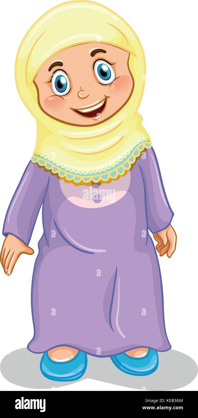 Close up muslim girl standing alone Stock Vector Image & Art - Alamy