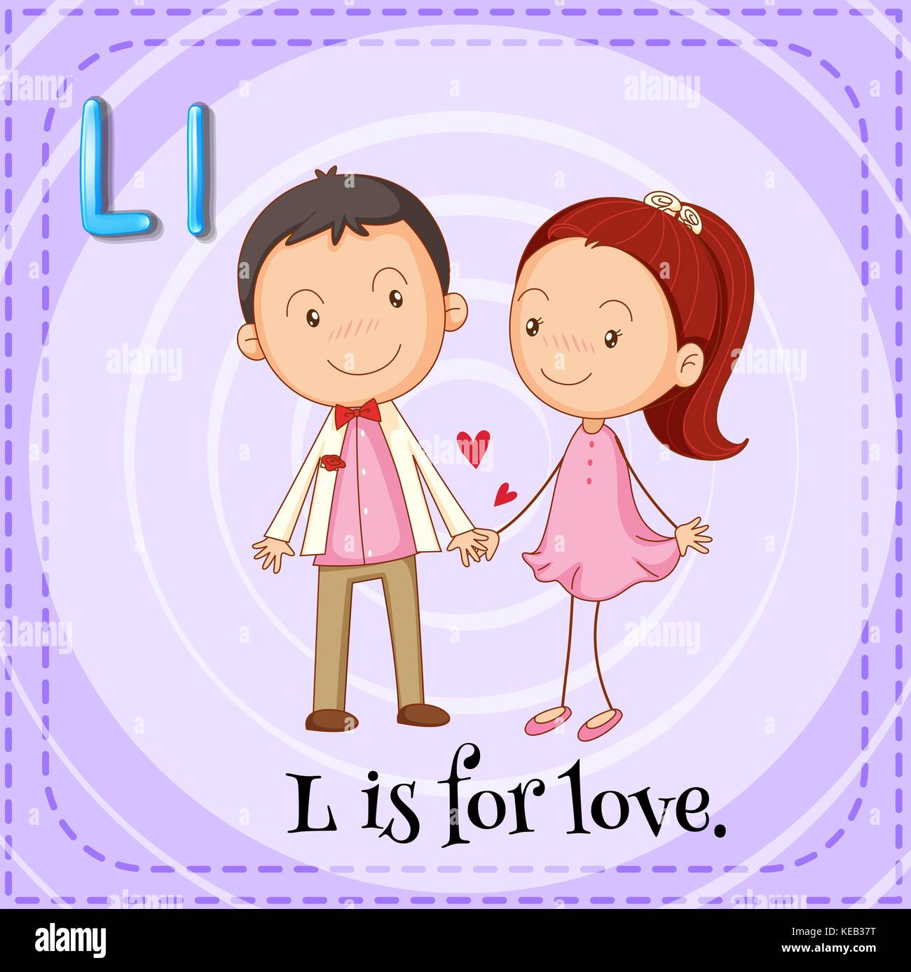 Flashcard letter l is for love stock vector image art alamy