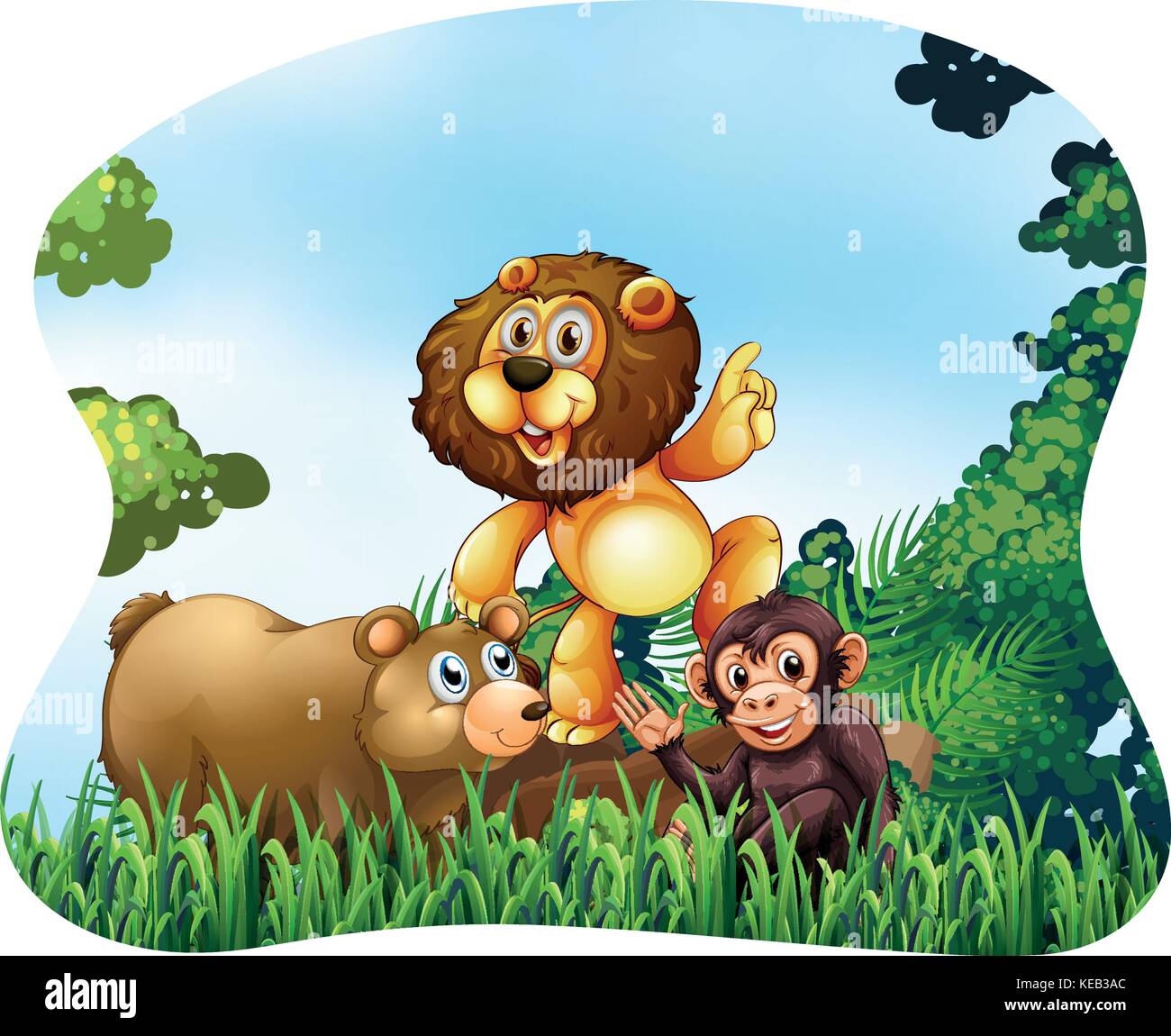Wild animals living in the jungle Stock Vector Image & Art - Alamy