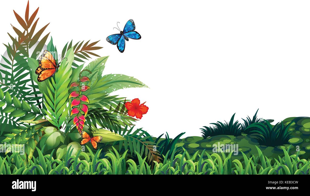Illustration of butterflies flying in the garden Stock Vector Image ...