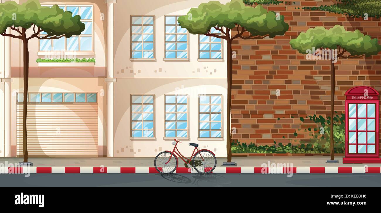Scene of buildings along the street Stock Vector Image & Art - Alamy
