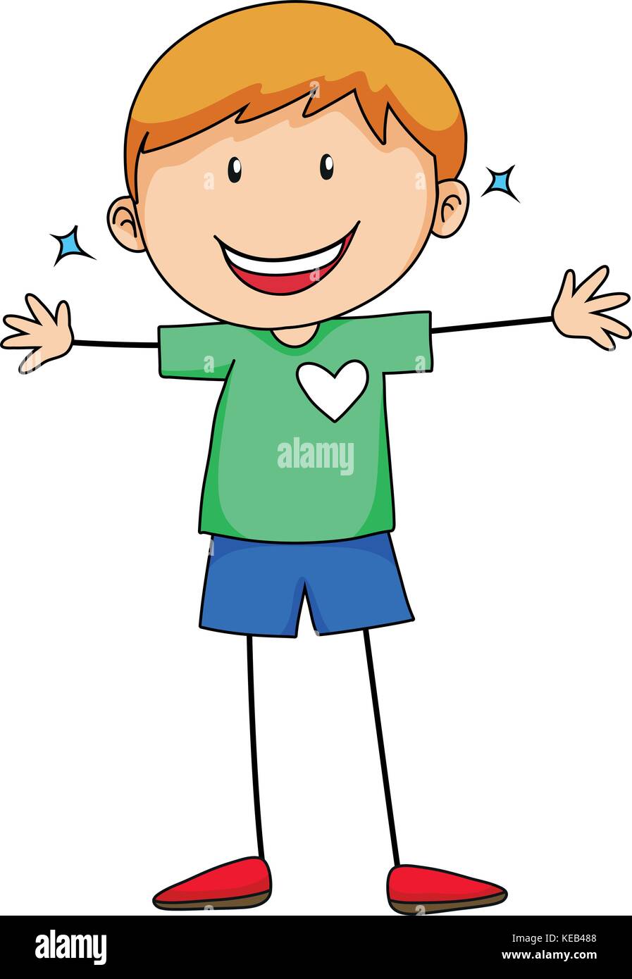 Cute boy in green shirt smiling Stock Vector Image & Art - Alamy