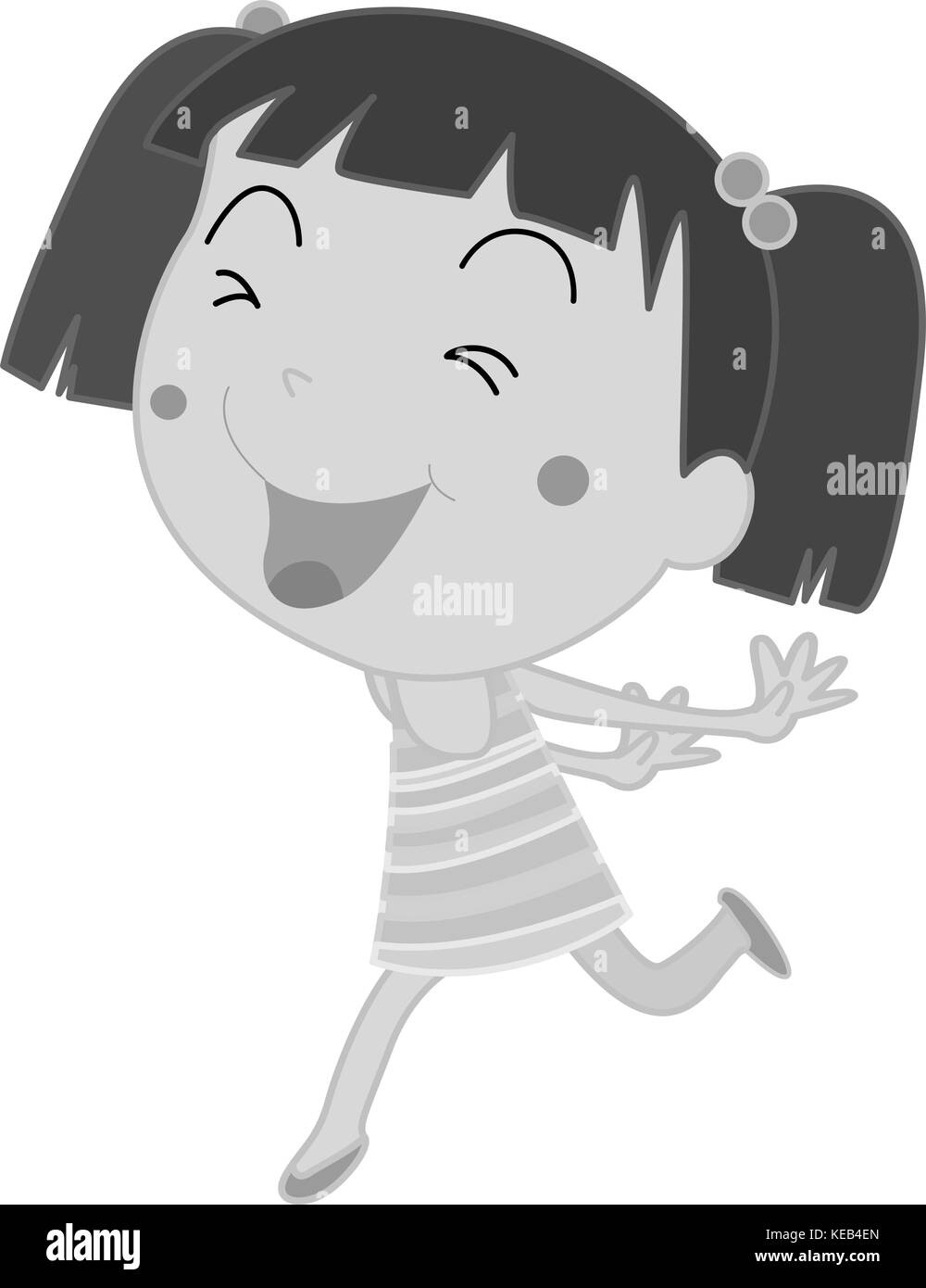 Happy girl smiling and running Stock Vector Image & Art - Alamy