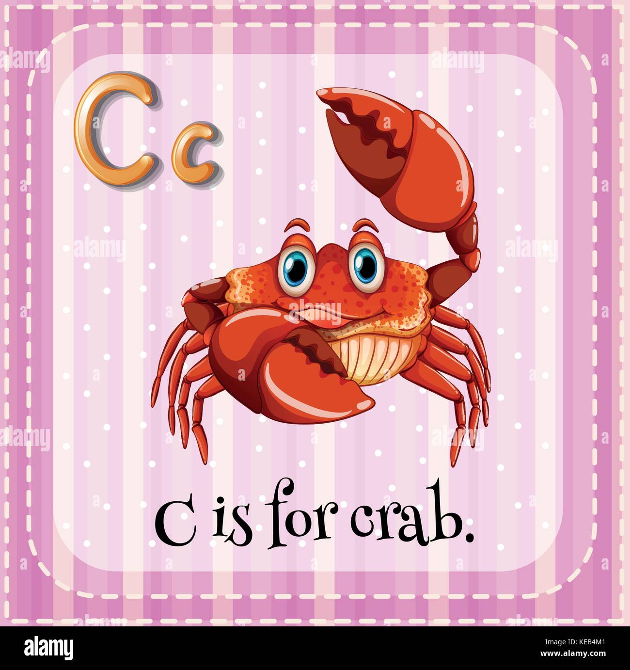 flashcard-letter-c-is-for-crab-stock-vector-image-art-alamy