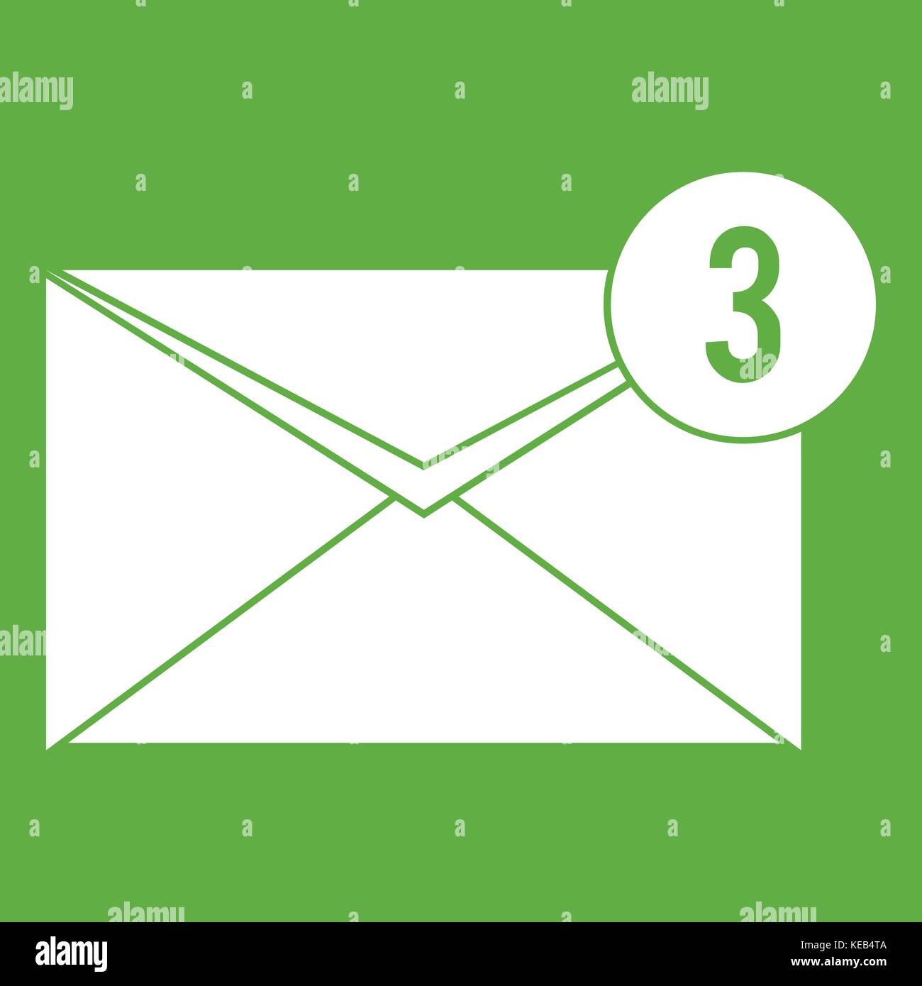 Envelope with three messages icon green Stock Vector Image & Art Alamy