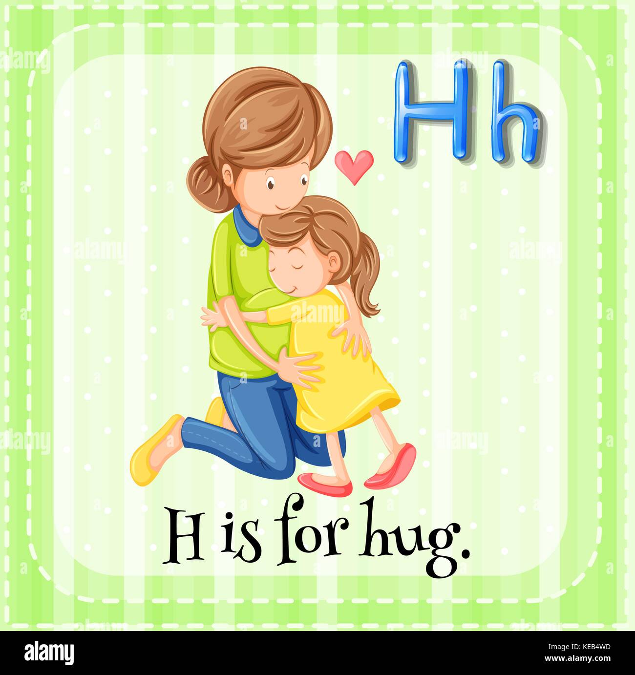 Flashcard alphabet H is for hug Stock Vector Image & Art Alamy