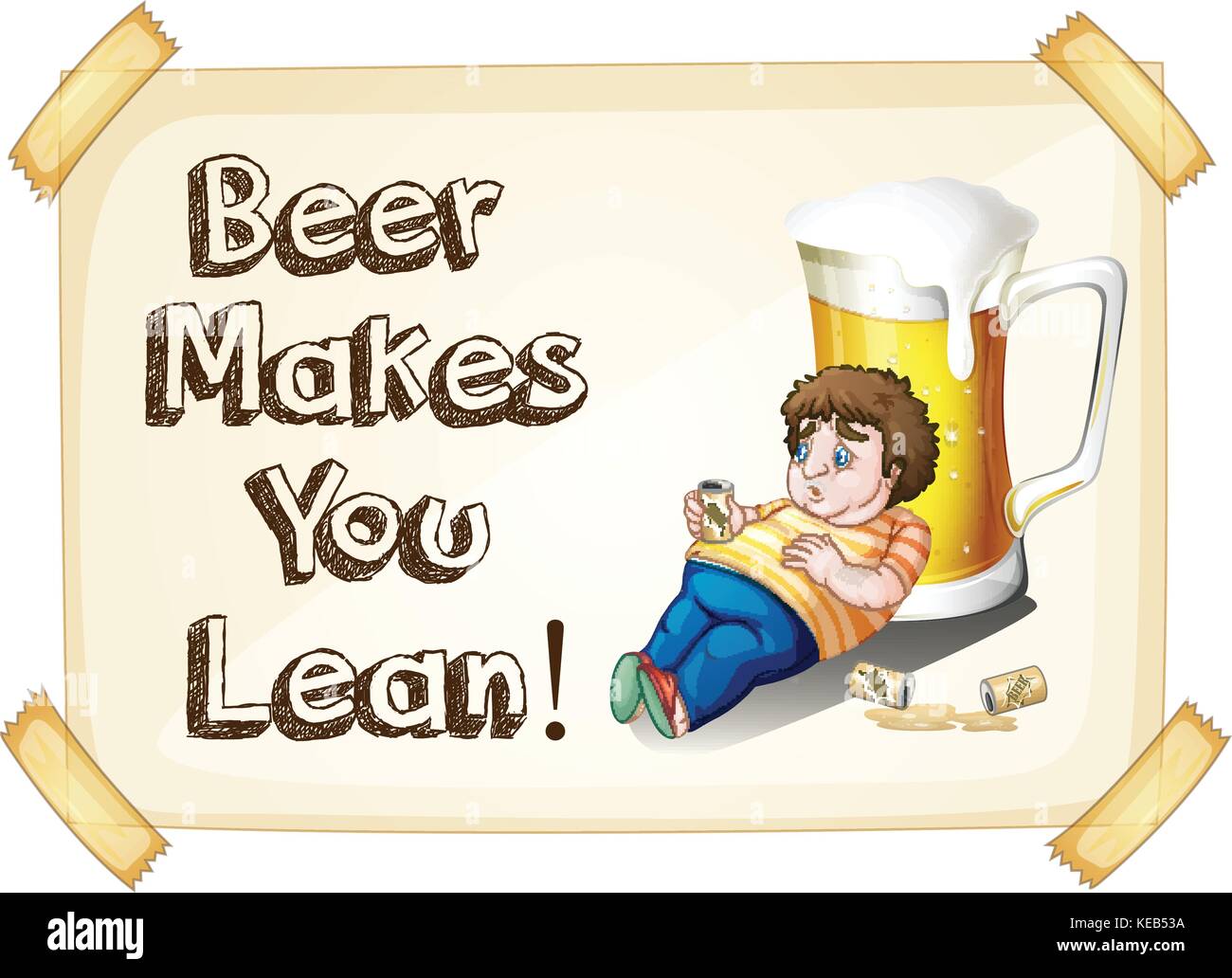 Illustration of a man drinking beer Stock Vector