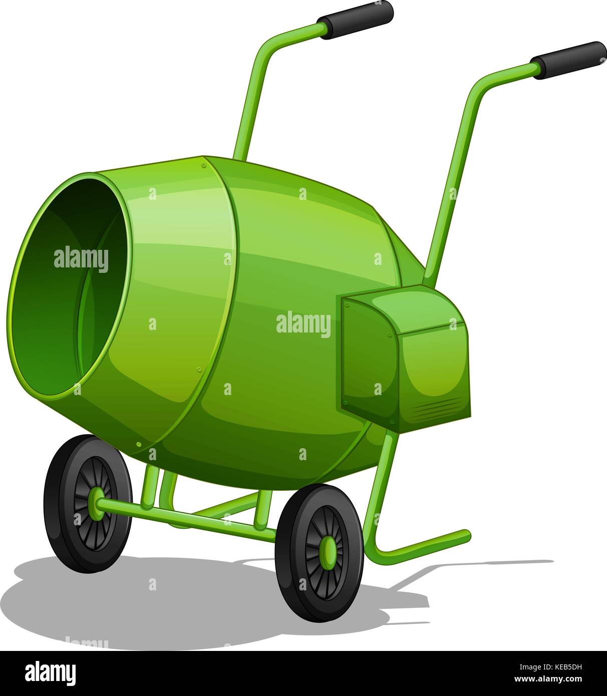 Close up green cement mixer with handles Stock Vector Image & Art Alamy