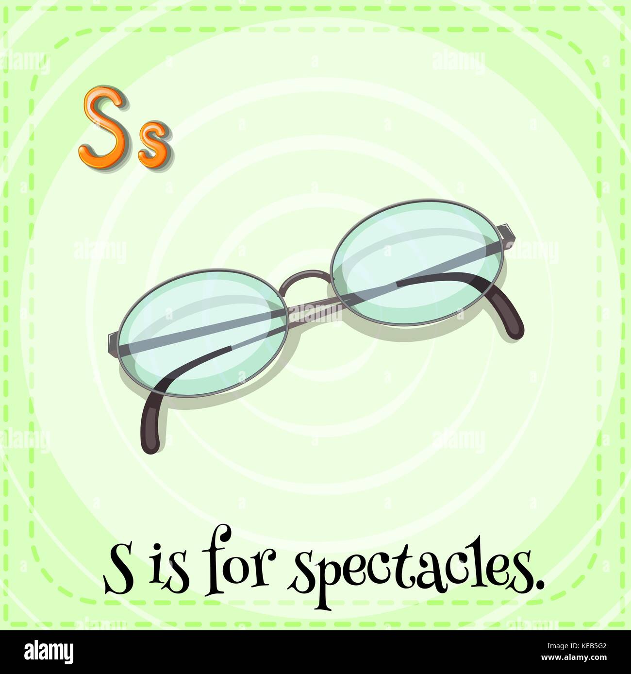 Flashcard letter S is for spectacles Stock Vector Image & Art - Alamy