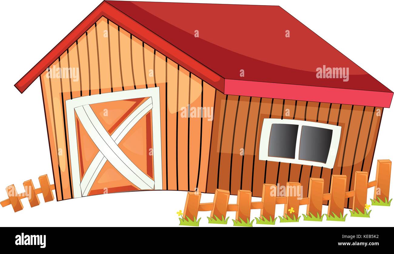 Illustration of a close up barn Stock Vector
