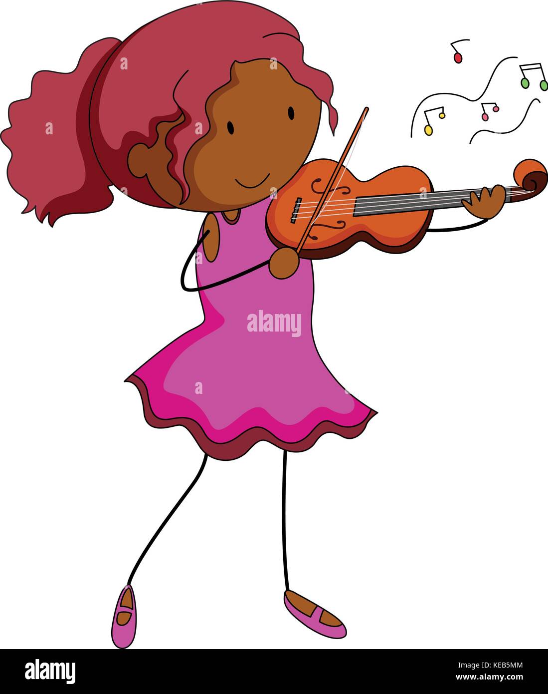 Happy girl playing violin alone Stock Vector Image & Art - Alamy