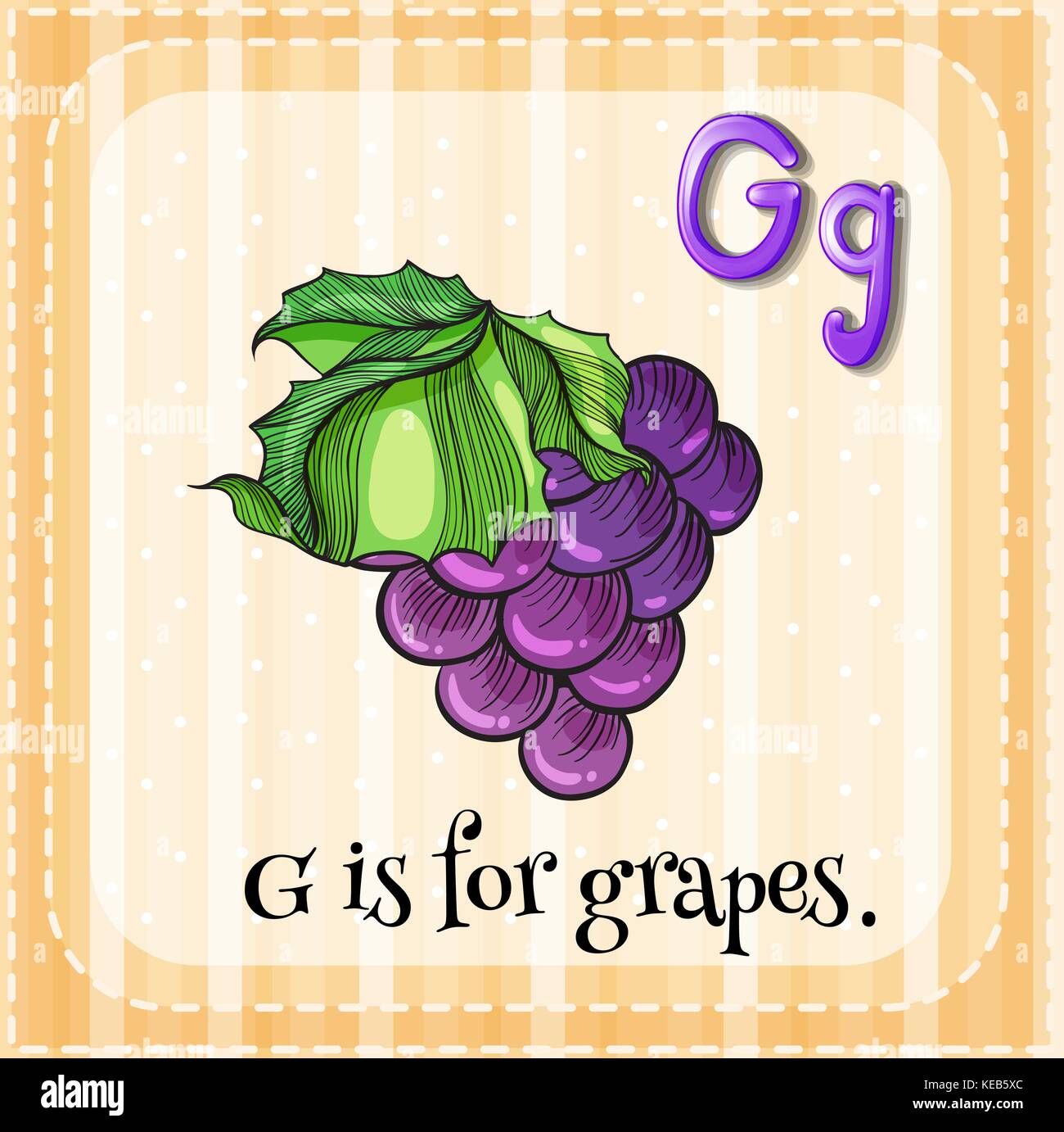 Flashcard letter G is for grapes Stock Vector