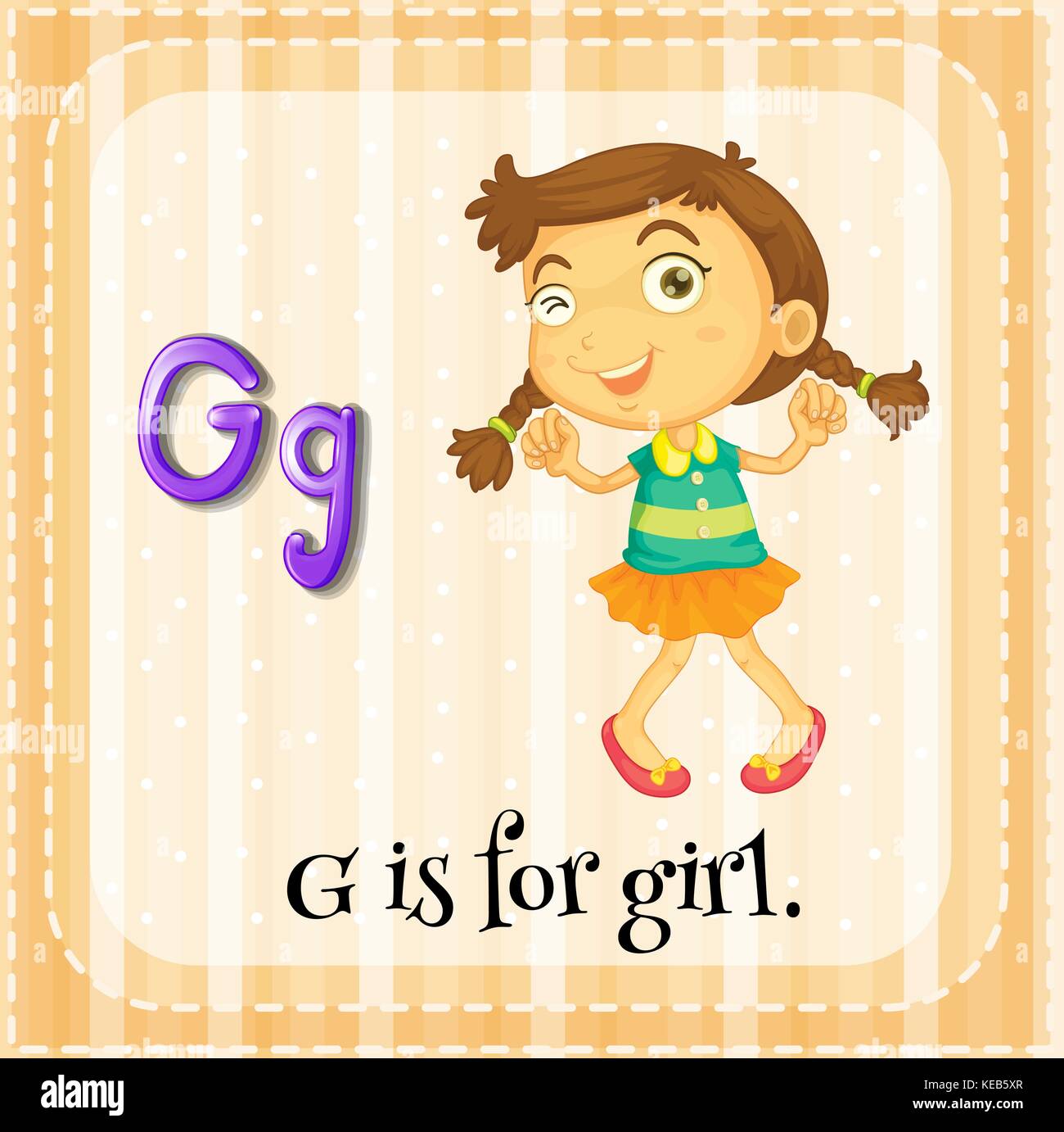 Flashcard letter G is for girl Stock Vector Image & Art Alamy