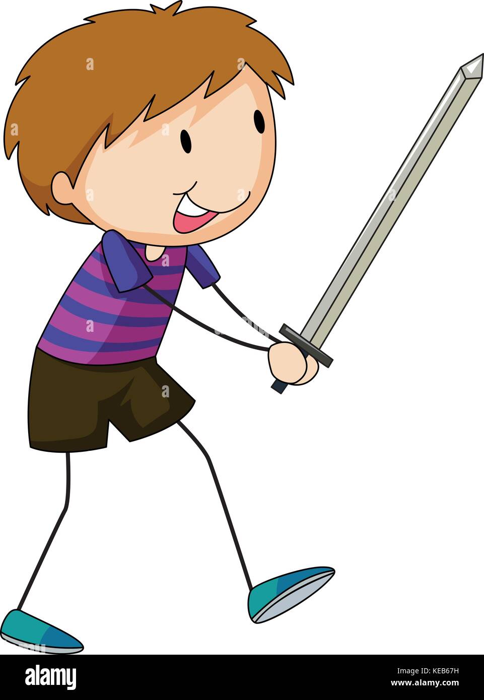 Little boy holding a silver sword Stock Vector Image & Art Alamy