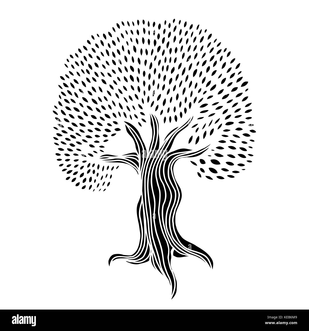 Tree Hand drawn. Vector illustration on white background Stock Vector ...