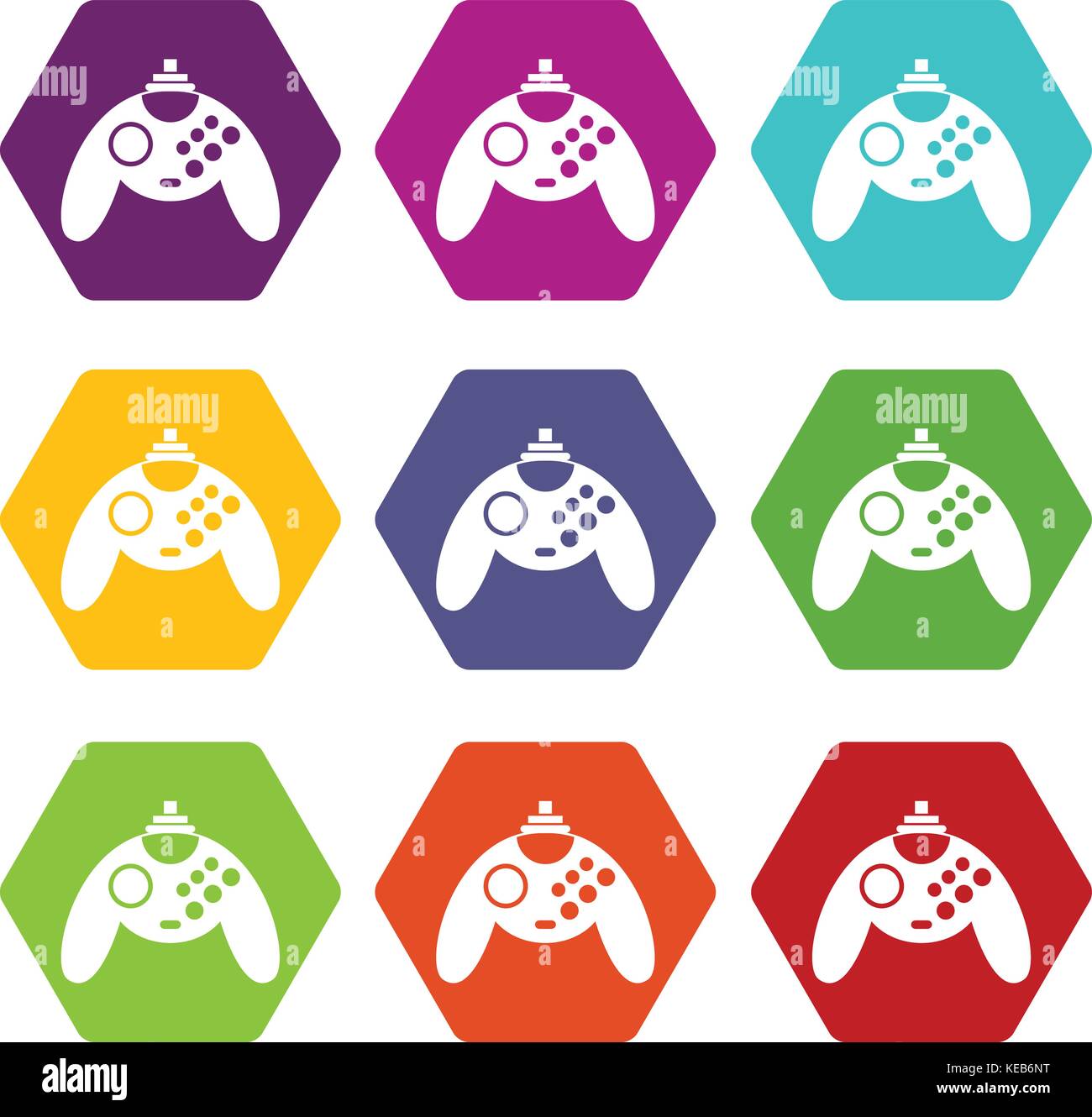 Gamepad icon set color hexahedron Stock Vector Image & Art - Alamy