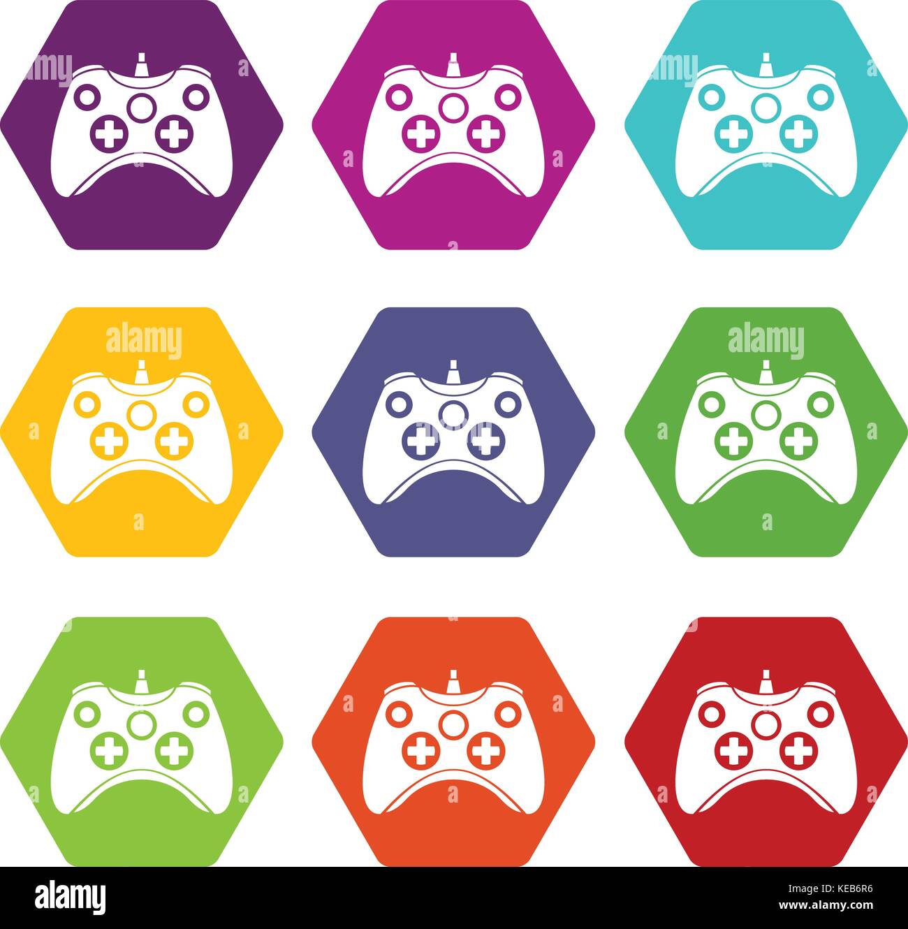 Video game controller icon set color hexahedron Stock Vector Image ...