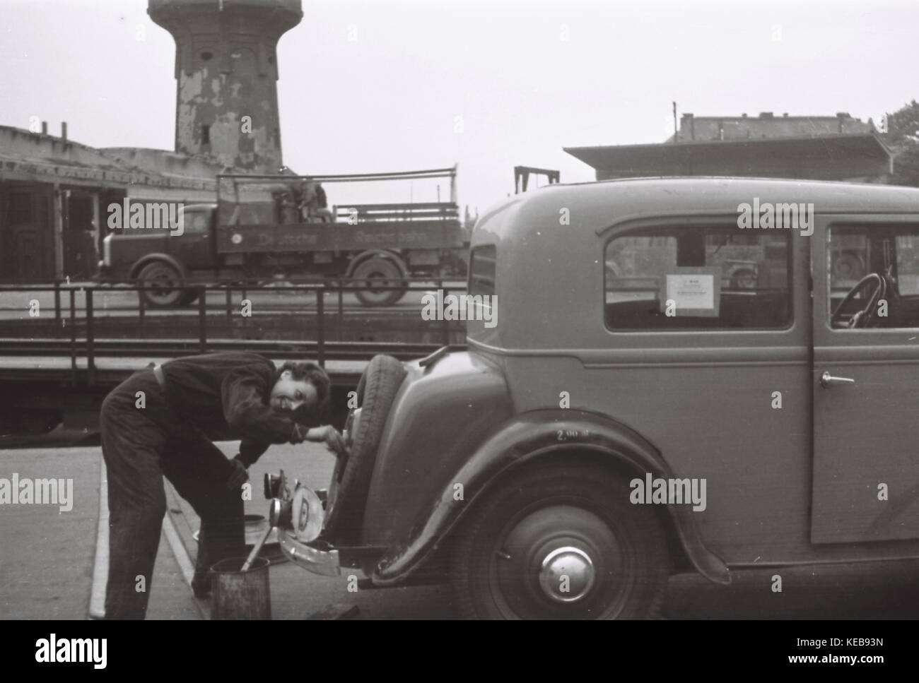 May 1943, Frankfurt am Main: ....... vehicles were part of the 4. Transport Battallion of the Deutsche Reichsbahn, located in Frankfurt am Main in the Reichsbahndirektion Frankfurt am Main. ..... Stock Photo