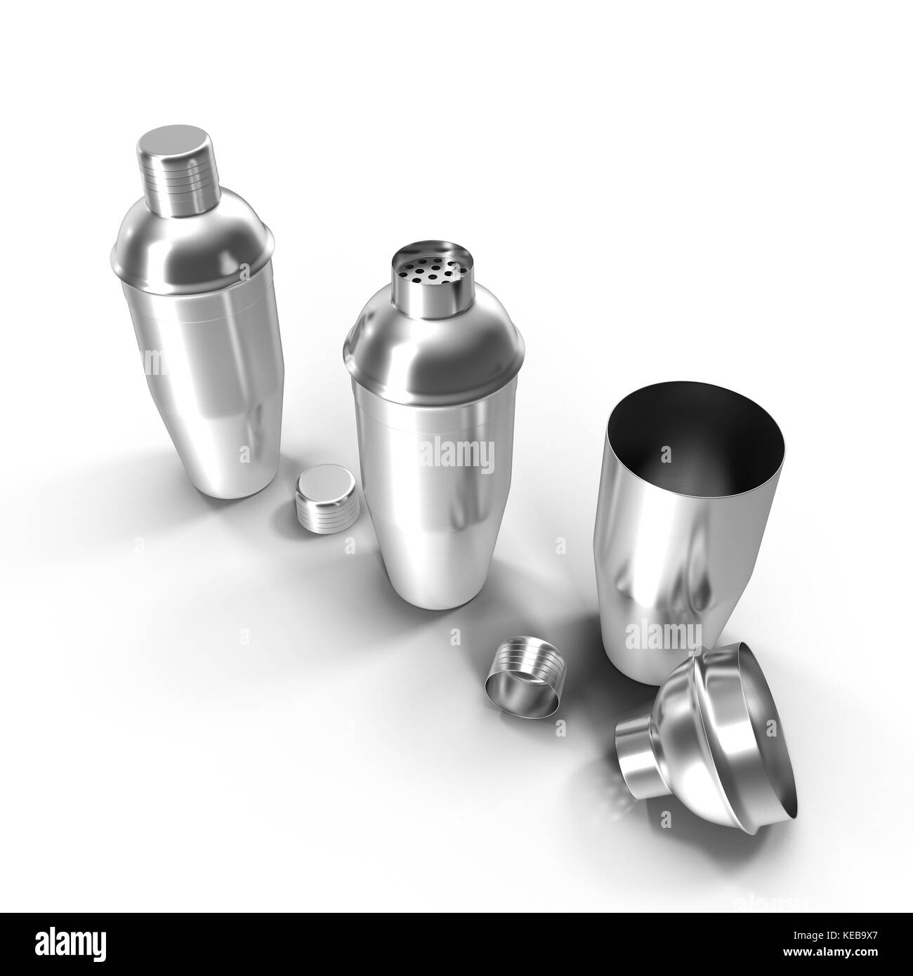 Cocktail shaker. Isolated on white. 3D illustration Stock Photo Alamy