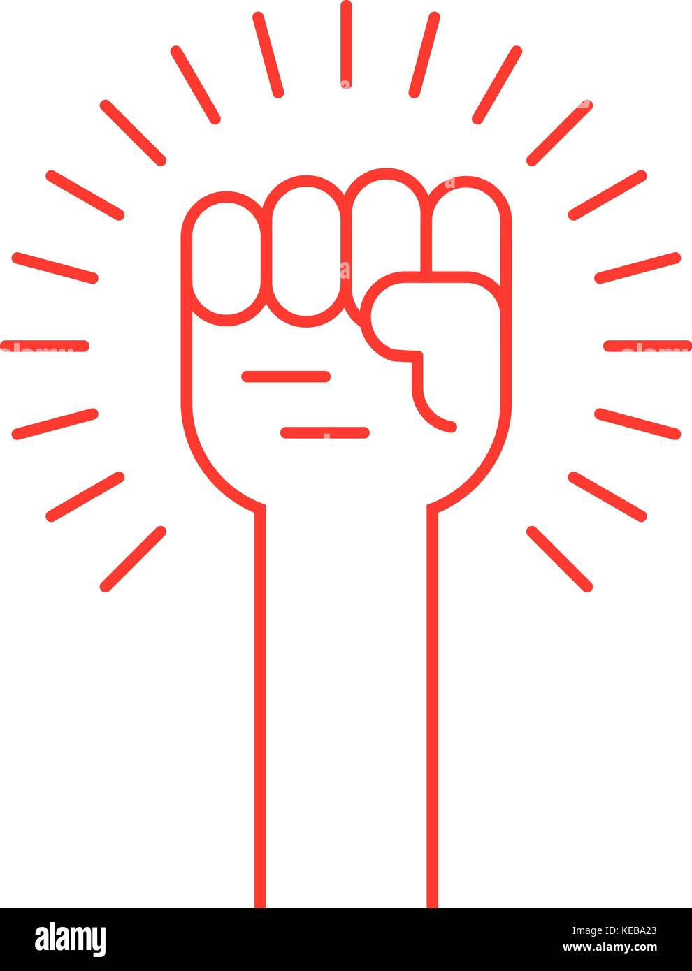 thin line red hand up icon Stock Vector Image & Art Alamy