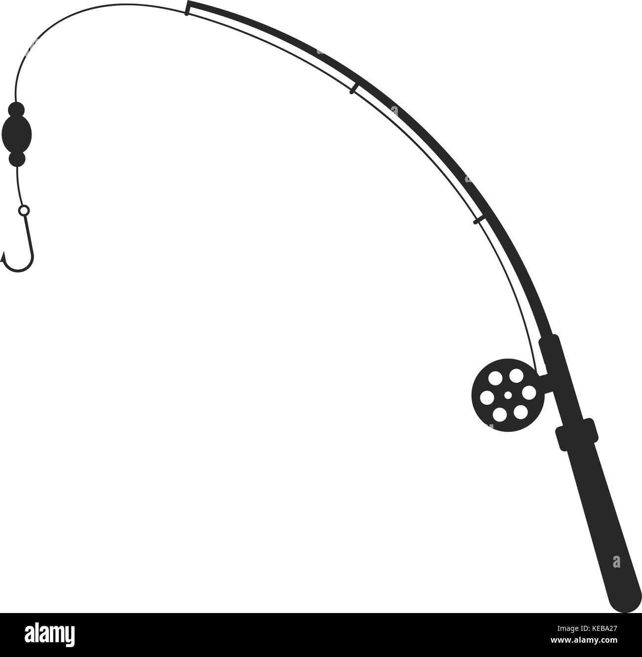 black fishing rod silhouette Stock Vector Image & Art - Alamy