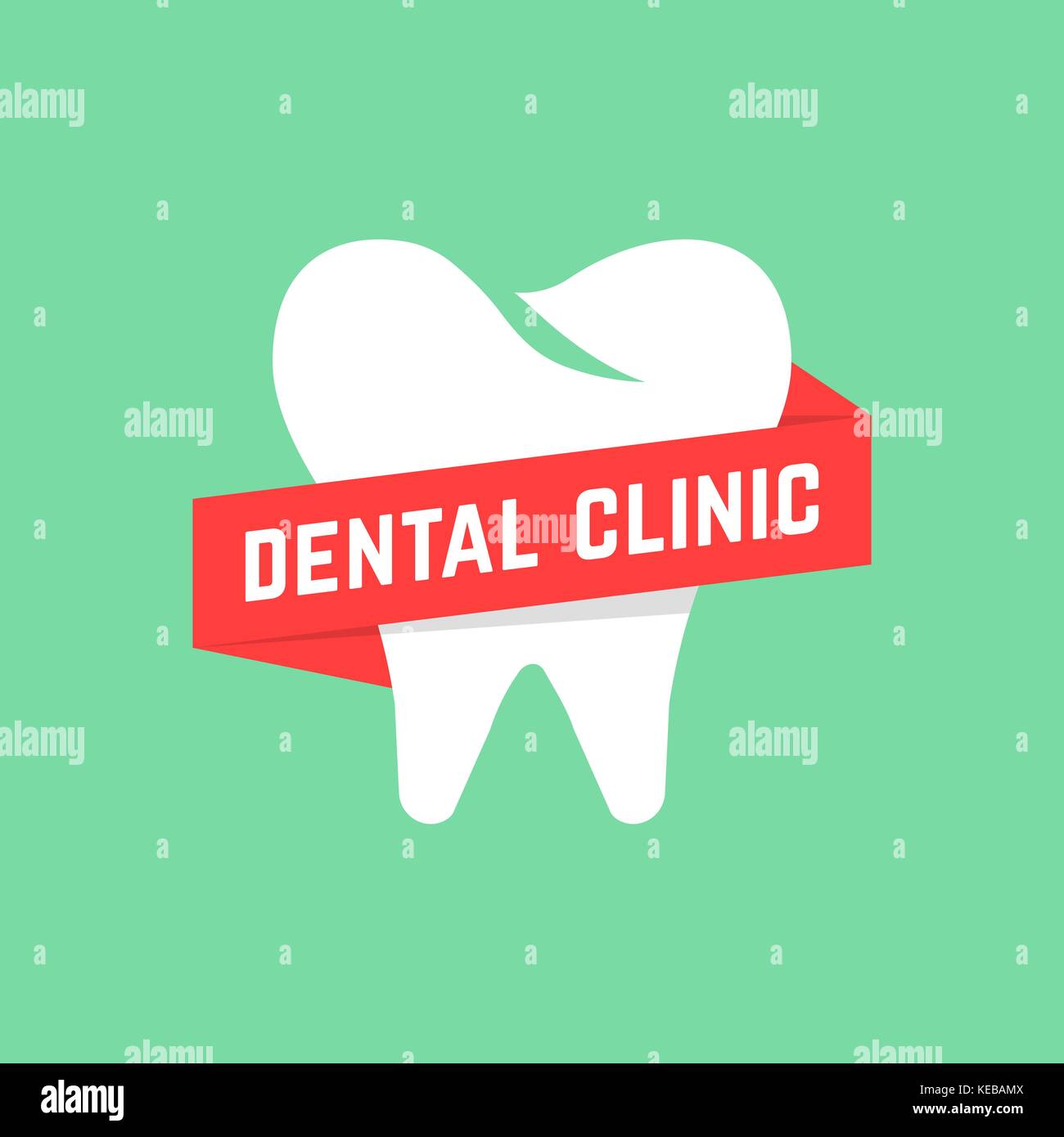 Dental Clinic With Red Banner Stock Vector Art Illustration